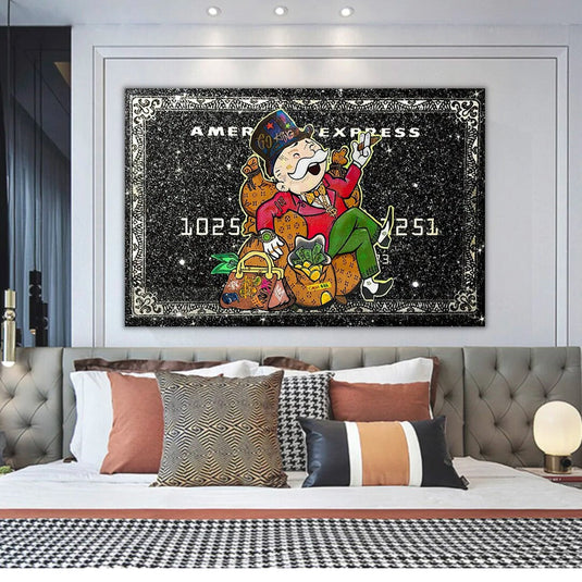 American Express American Express: Mr Monopoly Canvas Wall Art-GraffitiWallArt