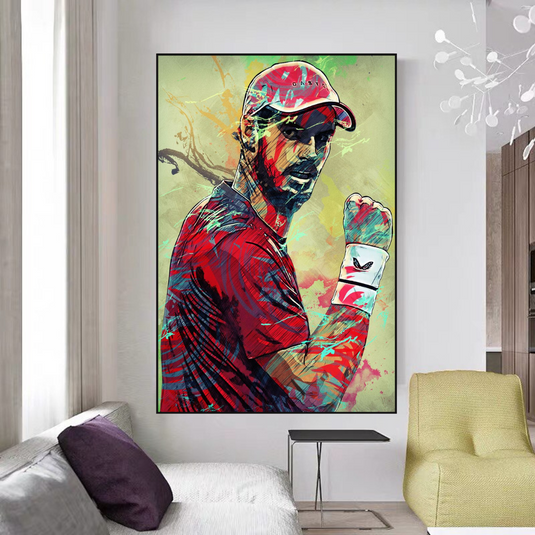 Andy Murray Tennis Legend Sports Canvas Wall Art-GraffitiWallArt