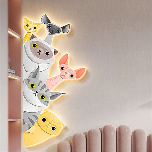 Animal Murals Led Wall Lamp With Plug Wire For Kids Room-GraffitiWallArt