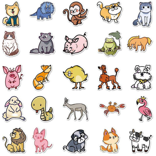 Animals Stickers Pack - Enjoy Adorable Animal Designs!-GraffitiWallArt