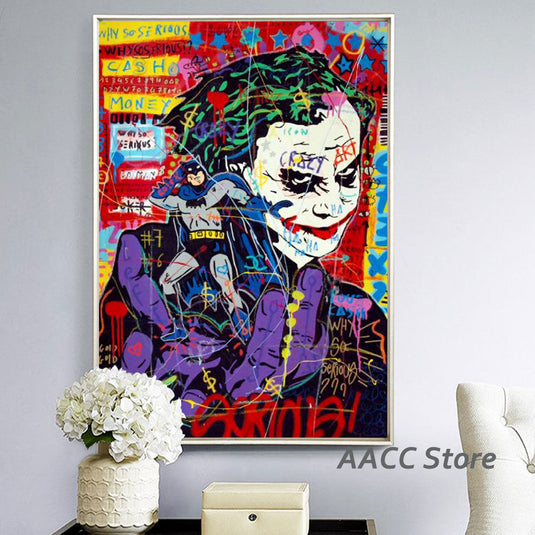 Anime Style Graffiti Art Joker Canvas Wall Art-GraffitiWallArt