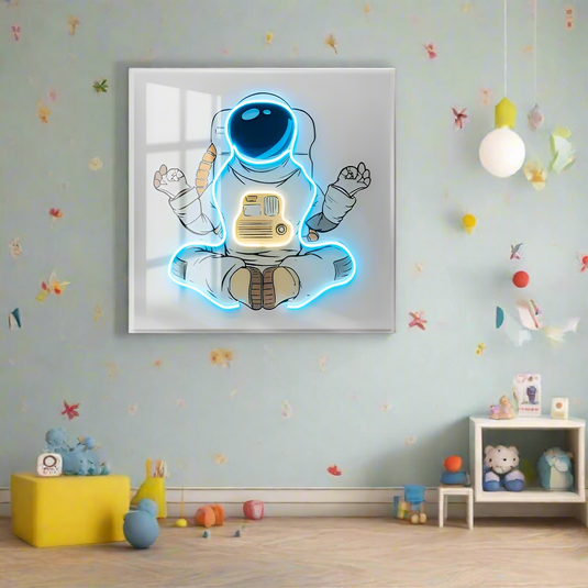 Astronaut 3D Neon Wall Art – Bold & Customizable Space-Inspired Design