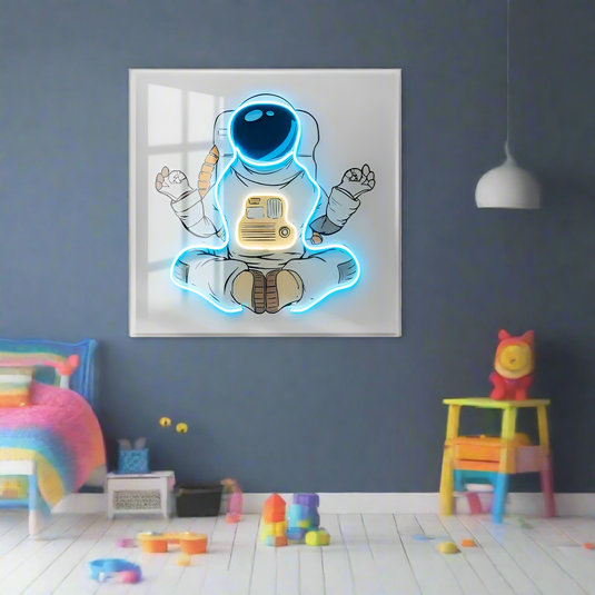 Astronaut 3D Neon Wall Art – Bold & Customizable Space-Inspired Design