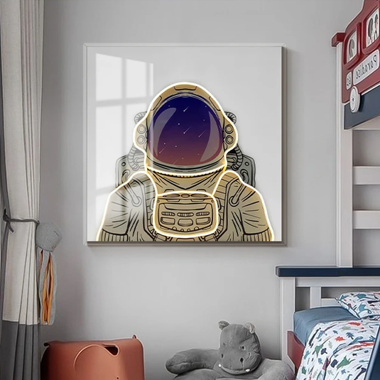 Décoration murale 3D en néon représentant un astronaute – Design audacieux et personnalisable inspiré de l’espace