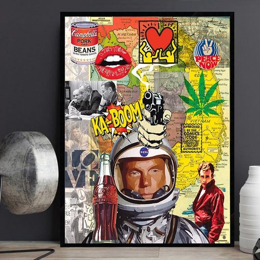 Astronaut Graffiti Wall Art Poster-GraffitiWallArt