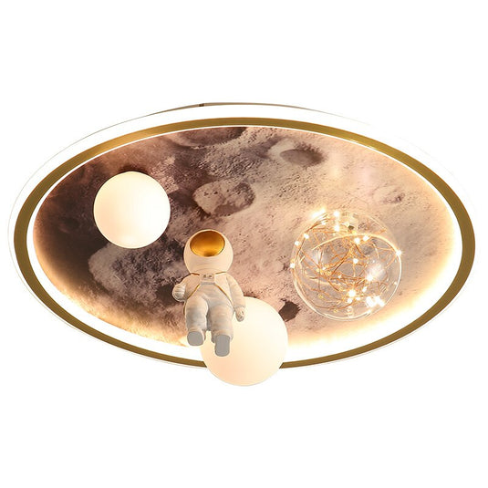 Astronauts Led Lights Chandelier Kids Room-GraffitiWallArt