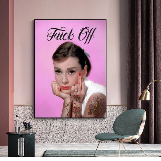 Audrey Hepburn Canvas Wall Art - Authentic & Timeless Design-GraffitiWallArt