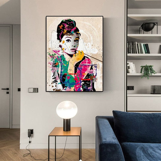 Audrey Hepburn Canvas Wall Art: Captivating and Timeless-GraffitiWallArt