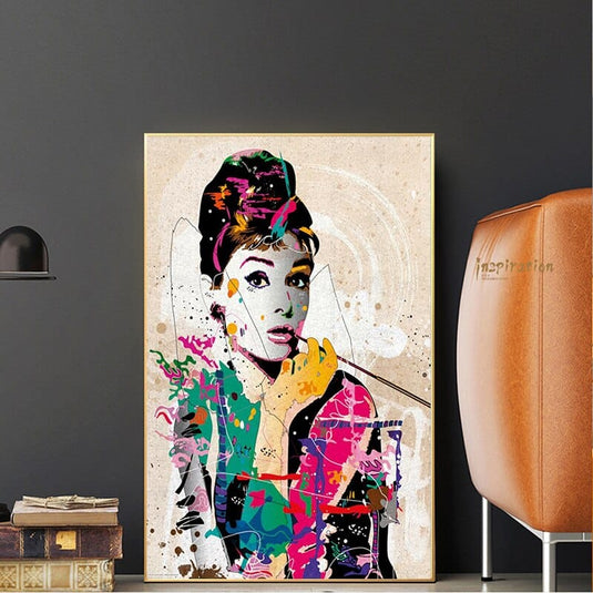 Audrey Hepburn Canvas Wall Art: Captivating and Timeless-GraffitiWallArt