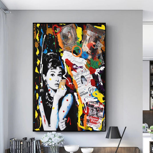 Audrey Hepburn Canvas Wall Art: Classic Decor for Any Space-GraffitiWallArt