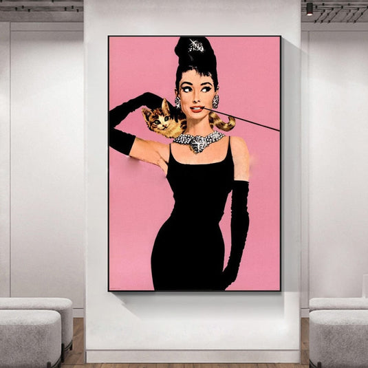 Audrey Hepburn Canvas Wall Art: Elegant & Timeless-GraffitiWallArt