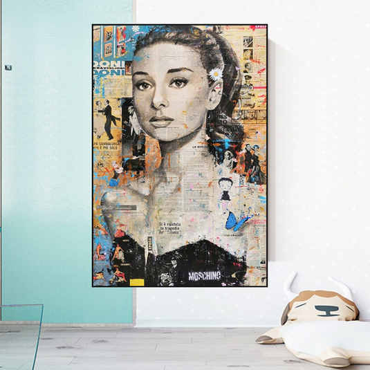 Audrey Hepburn Canvas Wall Art: Elevate Your Space-GraffitiWallArt