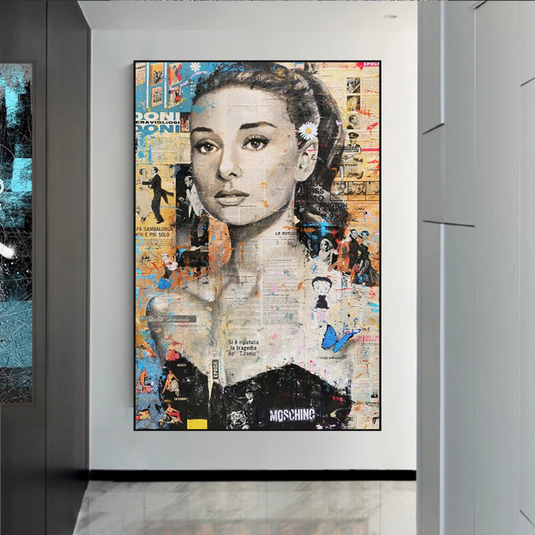 Audrey Hepburn Canvas Wall Art: Elevate Your Space-GraffitiWallArt