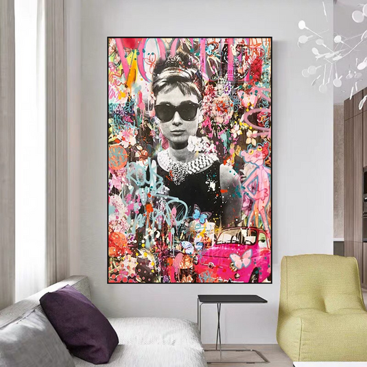 Audrey Hepburn Canvas Wall Art - Exquisite and Timeless-GraffitiWallArt