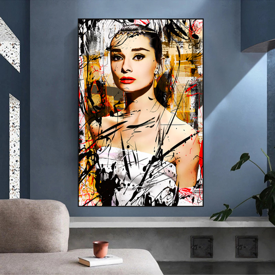 Audrey Hepburn Canvas Wall Art: Exquisite Style and Elegance-GraffitiWallArt