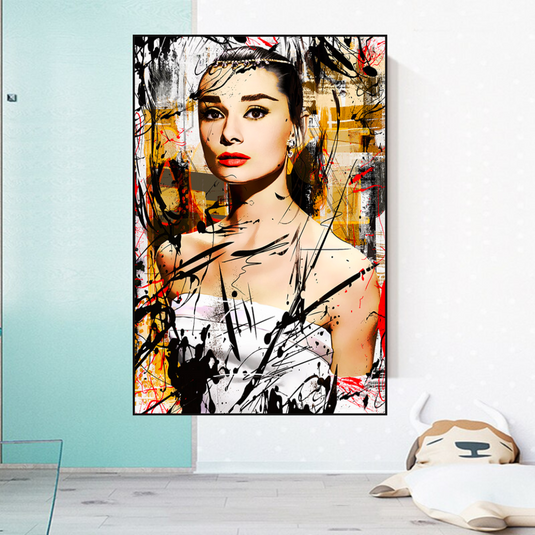 Audrey Hepburn Canvas Wall Art: Exquisite Style and Elegance-GraffitiWallArt