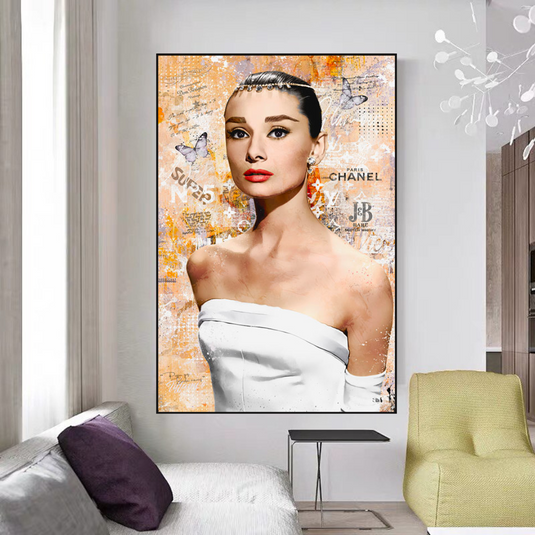 Audrey Hepburn Canvas Wall Art - Exquisite & Timeless-GraffitiWallArt