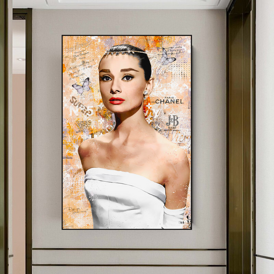 Audrey Hepburn Canvas Wall Art - Exquisite & Timeless-GraffitiWallArt