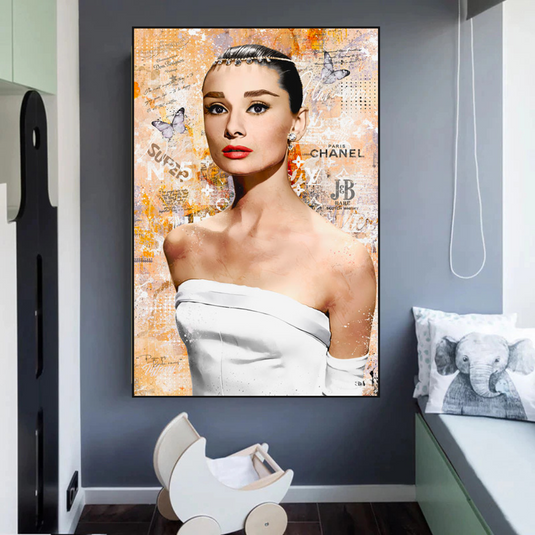 Audrey Hepburn Canvas Wall Art - Exquisite & Timeless-GraffitiWallArt