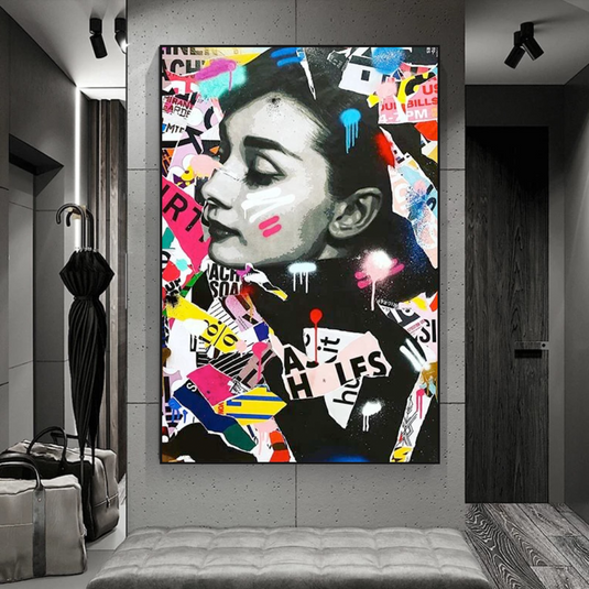 Audrey Hepburn Canvas Wall Art: Timeless Elegance-GraffitiWallArt