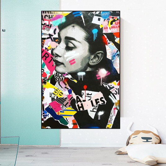 Audrey Hepburn Canvas Wall Art: Timeless Elegance-GraffitiWallArt