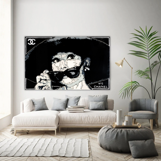 Audrey Hepburn Chanel ‚Äì Alec Canvas Wall Art-GraffitiWallArt