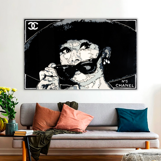 Audrey Hepburn Chanel ‚Äì Alec Canvas Wall Art-GraffitiWallArt