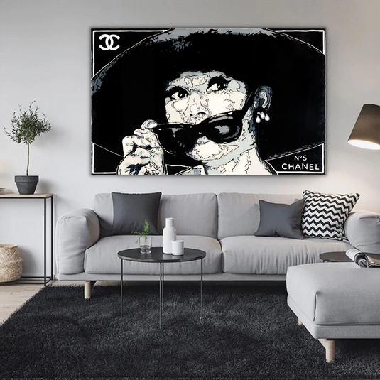 Audrey Hepburn Chanel ‚Äì Alec Canvas Wall Art-GraffitiWallArt