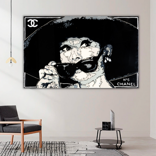 Audrey Hepburn Chanel ‚Äì Alec Canvas Wall Art-GraffitiWallArt