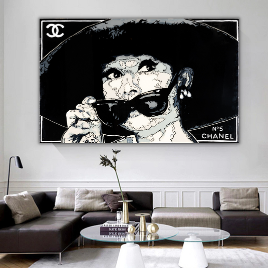 Audrey Hepburn Chanel ‚Äì Alec Canvas Wall Art-GraffitiWallArt