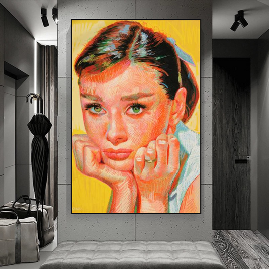 Audrey Hepburn Vintage Canvas Wall Art-GraffitiWallArt