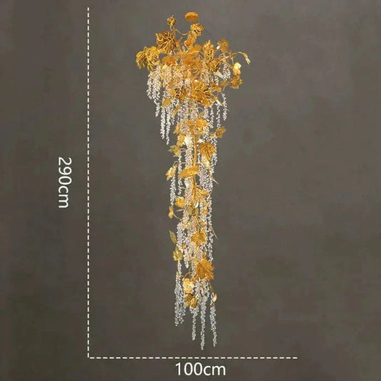 Autumn Leaves Fall Crystal Chandelier Lighting-GraffitiWallArt