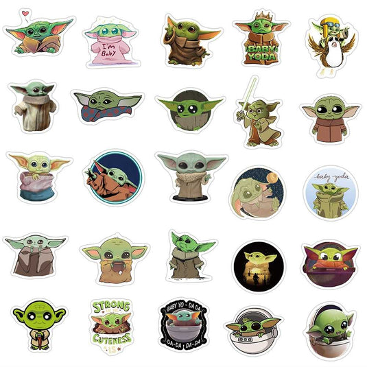 Baby Yoda Stickers Pack: Unique Designs for Fans-GraffitiWallArt