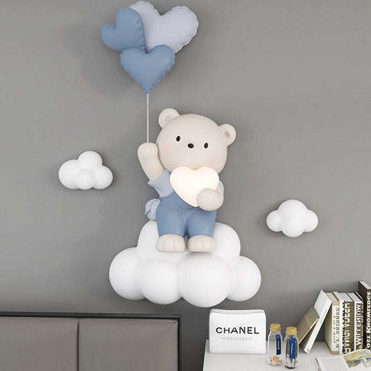 Balloon Bear Statue Wall Hanging Globe Light for Kids Room-GraffitiWallArt