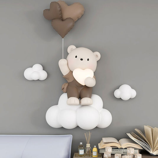 Balloon Bear Statue Wall Hanging Globe Light for Kids Room-GraffitiWallArt