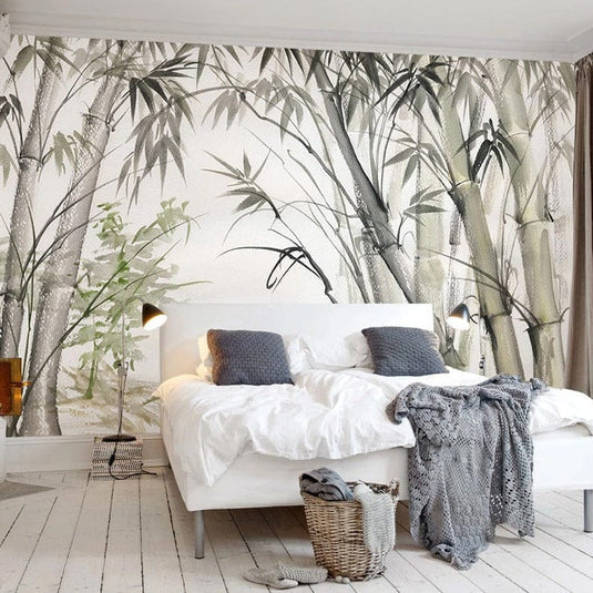 Bamboo Bars Plants Trees Wallpaper for Home Wall Decor-GraffitiWallArt