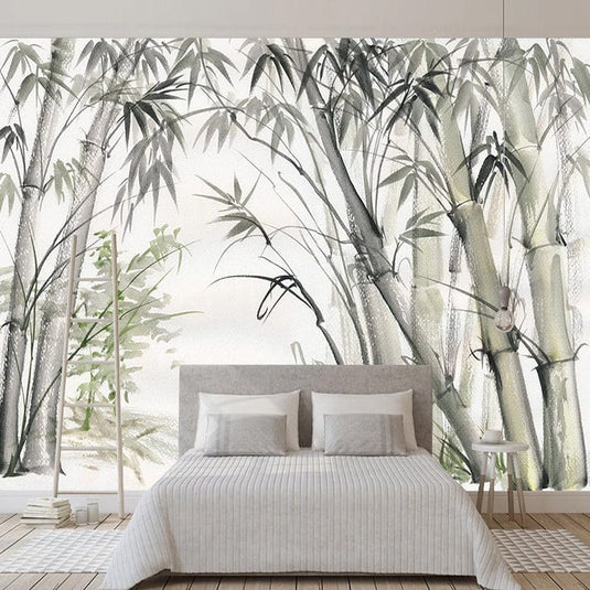 Bamboo Bars Plants Trees Wallpaper for Home Wall Decor-GraffitiWallArt