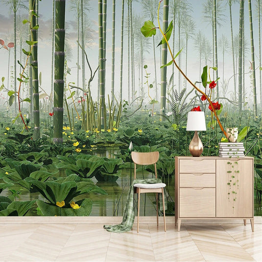 Bamboo Trees Wallpaper Mural - Stunning Nature Decor-GraffitiWallArt