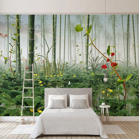 Bamboo Trees Wallpaper Mural - Stunning Nature Decor-GraffitiWallArt