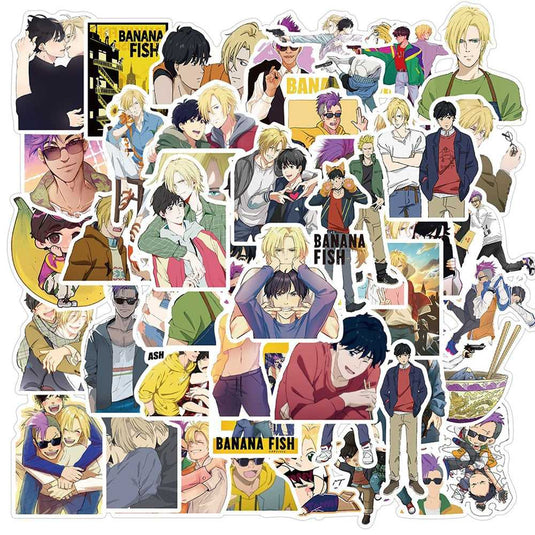 Banana Fish Stickers Pack - Vibrant and Adorable Designs-GraffitiWallArt