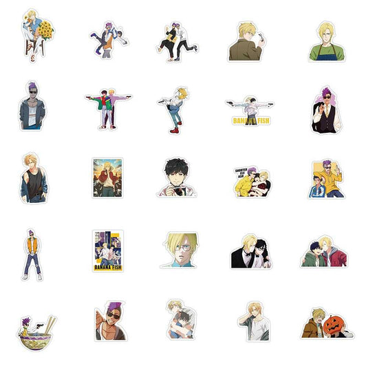 Banana Fish Stickers Pack - Vibrant and Adorable Designs-GraffitiWallArt