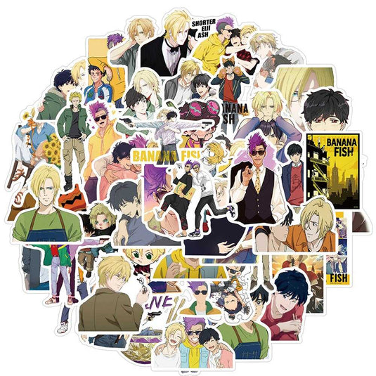 Banana Fish Stickers Pack - Vibrant and Adorable Designs-GraffitiWallArt