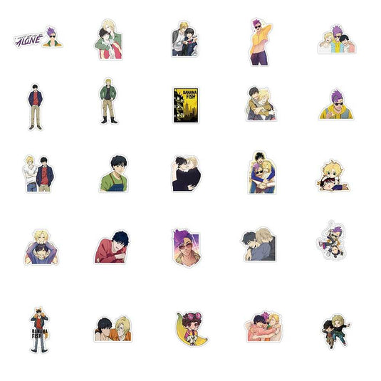 Banana Fish Stickers Pack - Vibrant and Adorable Designs-GraffitiWallArt