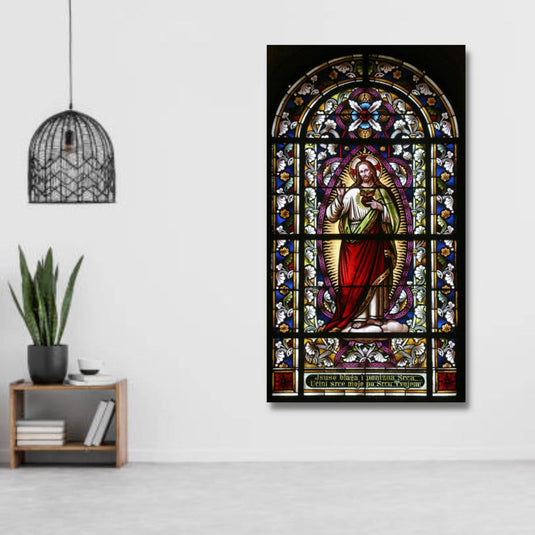 Banksy Canvas Poster Wall Art - Stained Glass Sacred Heart-GraffitiWallArt