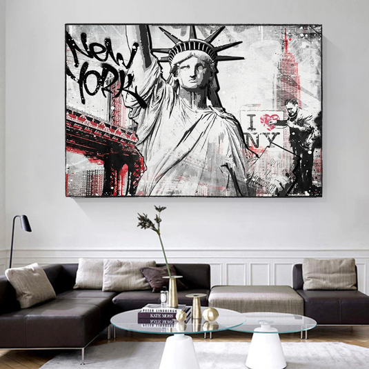 Banksy Statue of Liberty New York Canvas Wall Art-GraffitiWallArt