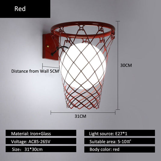 Basket Ball Kids Room Wall Light-GraffitiWallArt