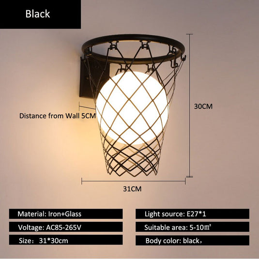 Basket Ball Kids Room Wall Light-GraffitiWallArt