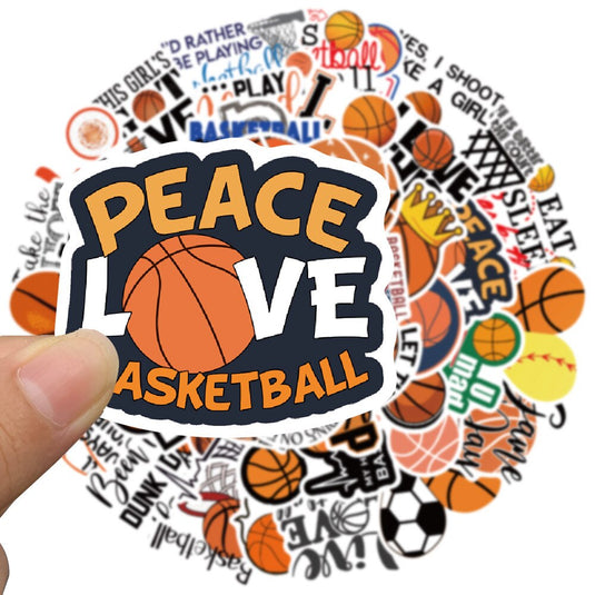 Basketball Slogan Doodle Stickers-GraffitiWallArt