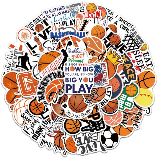 Basketball Slogan Doodle Stickers-GraffitiWallArt