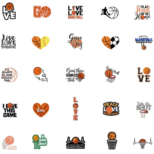 Basketball Slogan Doodle Stickers-GraffitiWallArt